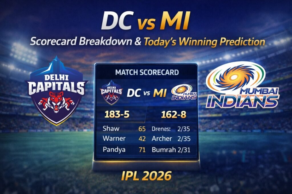 DC vs MI: Scorecard Breakdown & Today's Winning Prediction